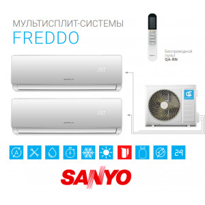 Кондиционер, мультисплит-система на 2 комнаты QUATTROCLIMA QN-FM21UA,QV-FM12WA 2 шт.  (35м2,35м2)
