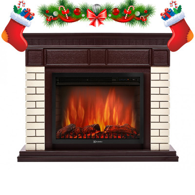Каминный комплект портал Bricks 25U BDO + Биокамин Firelight BFP/P-2520
