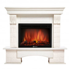 Портал Firelight Forte 25S камень белый, шпон белёный дуб Портал Firelight Forte 25S камень белый, шпон белёный дуб