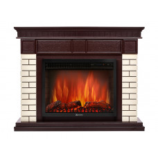 Портал Firelight Bricks 25U (угловой) камень бежевый, шпон темный дуб Портал Firelight Bricks 25U (угловой) камень бежевый, шпон темный дуб