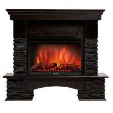 Портал Firelight Pietra Nuovo 25 камень сланец чёрный, шпон венге Портал Firelight Pietra Nuovo 25 камень сланец чёрный, шпон венге