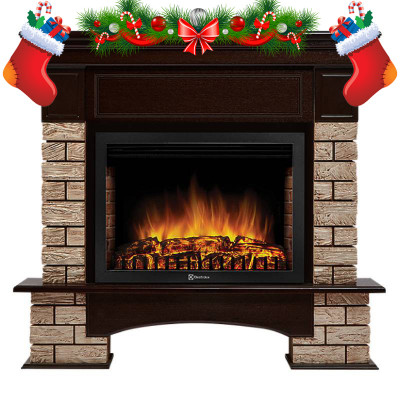 Каминный комплект портал Forte Wood 25 BDO + Биокамин Firelight BFP/P-2520