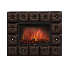 Электрические каминокомплекты Каминокомплект: Очаг Electrolux EFP/P-3020LS с порталом Firelight Crystal 30 тёмная экокожа