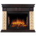 Портал Firelight Bricks 30U (угловой) камень бежевый, шпон темный дуб