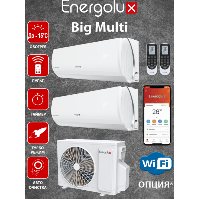 Мультисплит-система на 2 комнаты Big Multi Energolux SAM14M3-GI/2 + SAS07M3-GI + SAS12M3-GI 55м²