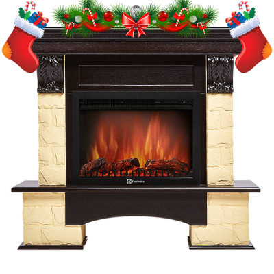 Каминный комплект портал Forte 25S BW + Биокамин Firelight BFP/P-2520